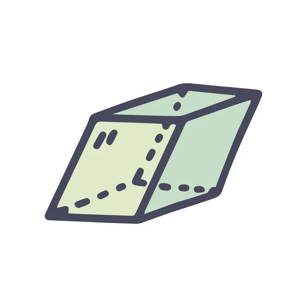 Rhombohedron kleur vector doodle eenvoudige pictogram ontwerp — Stockvector