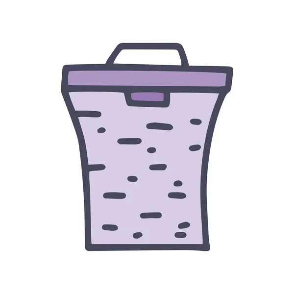 Cesta de roupa cor vetor doodle ícone simples — Vetor de Stock