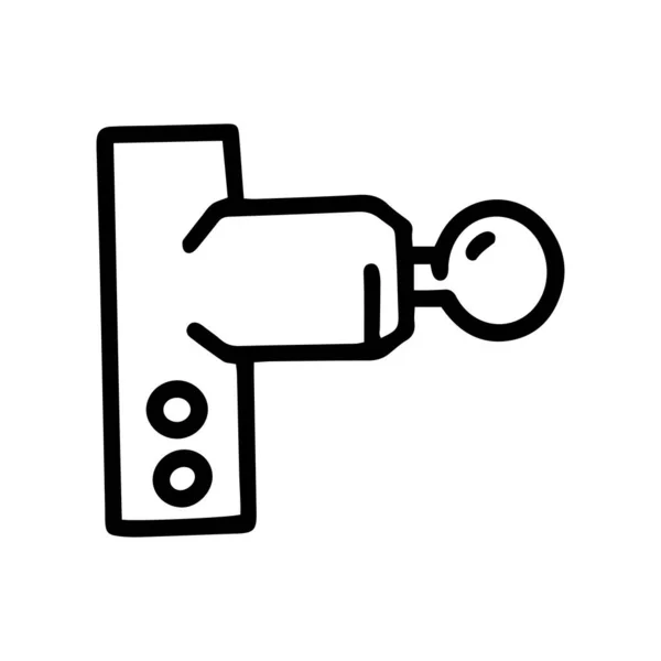 Percussion massage pistolet ligne vectoriel doodle icône simple — Image vectorielle