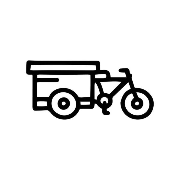 Tricycle commerce chariot ligne vectoriel doodle icône simple — Image vectorielle