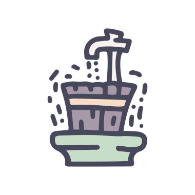 bahçe çeşmesi renk vektörü karalaması basit simge