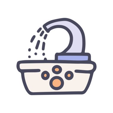 evcil hayvan suyu çeşmesi renk vektörü karalaması basit simge