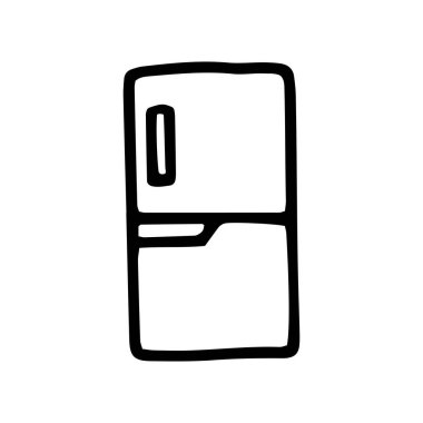 ev buzdolabı çizgisi vektör karalaması basit simge