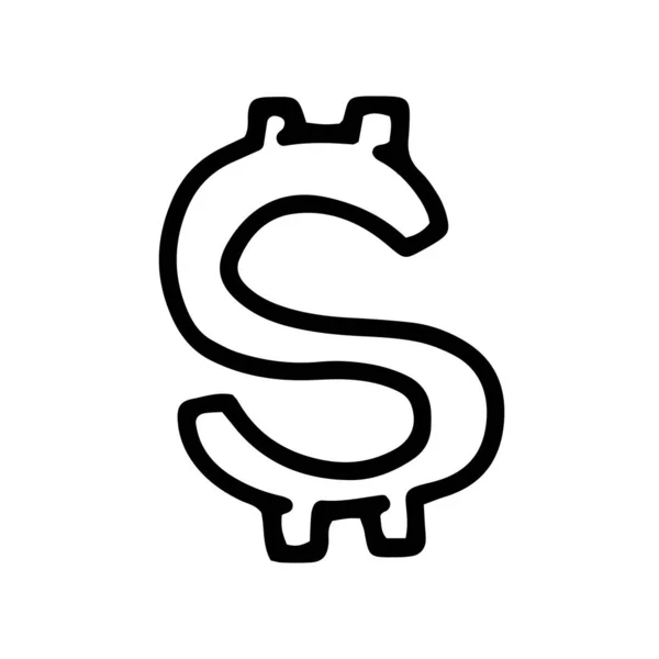 Σύμβολο γραμμή σύμβολο δολάριο διάνυσμα doodle απλό εικονίδιο — Διανυσματικό Αρχείο