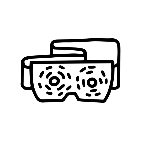 Olhos massagem dispositivo linha vetor doodle ícone simples —  Vetores de Stock