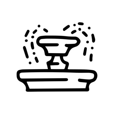 park fıskiyesi çizgi çizimi basit simge