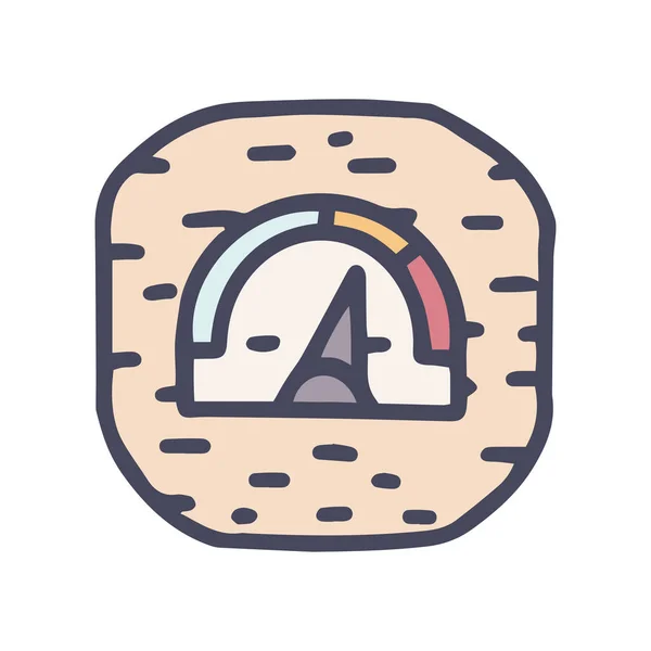 Hygrometer voor sauna kleur vector doodle eenvoudige icoon — Stockvector