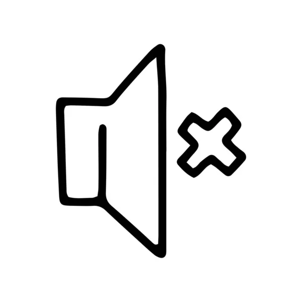 Stille modus lijn vector doodle eenvoudige pictogram — Stockvector