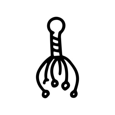 baş masaj çizgisi vektör karalaması basit simge