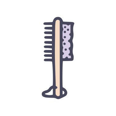 banyo fırçası renk vektörü karalaması basit simge