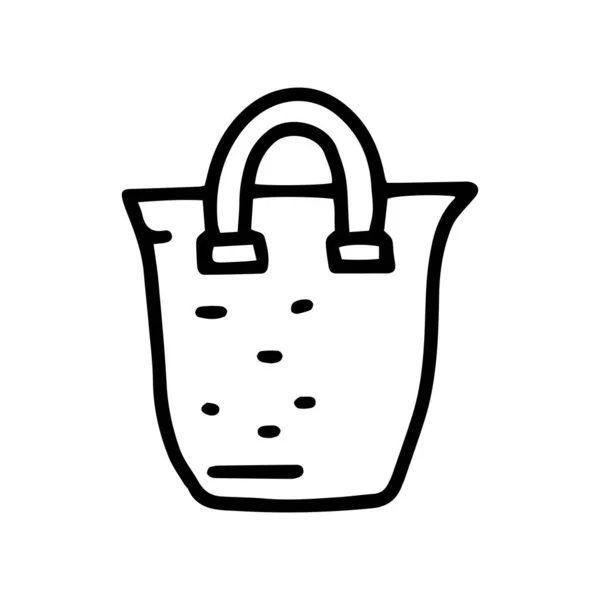 Worek pralniczy przewoźnik linii wektor doodle prosty ikona — Wektor stockowy