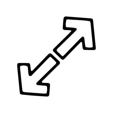 Web tasarımı ve arkaplanda izole edilmiş sunum için ana hatları büyüt siyah çizgi vektör karalama simgesi