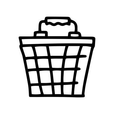 Çamaşır sepeti çizgisi vektör karalaması basit simge