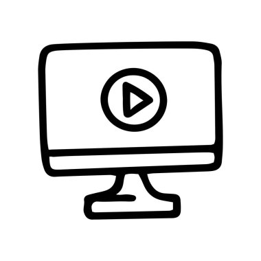 video çizgisi çizimi basit simge tasarımı