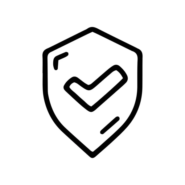 Incluido línea de protección vector garabato icono simple — Vector de stock