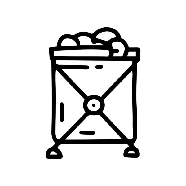 Saco de roupa com linha de suporte vetor doodle ícone simples — Vetor de Stock