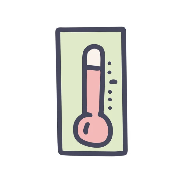 Sauna termômetro cor vetor doodle ícone simples — Vetor de Stock