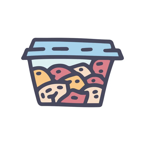 Fruits secs couleur vecteur doodle icône simple — Image vectorielle