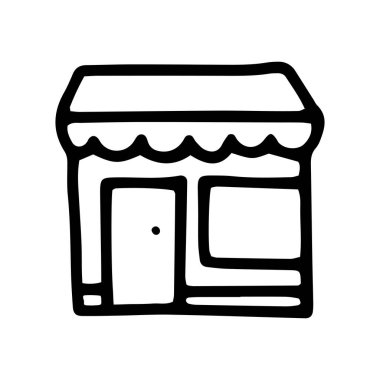 mağaza önü çizgi vektör karalama basit simge tasarımı