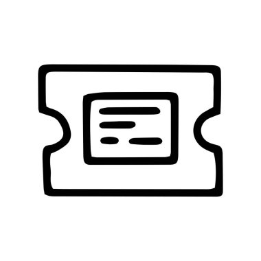 bilet satırı vektör karalama basit simge tasarımı