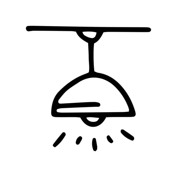 Deckenlampe Linie Vektor Doodle einfaches Symbol — Stockvektor