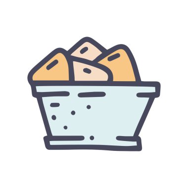 nachos renk vektörü karalama basit simge tasarımı