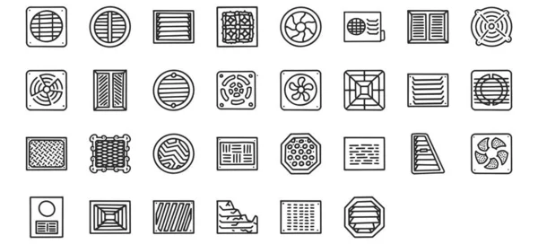 Linia wentylacyjna wektor doodle prosty zestaw ikon — Wektor stockowy