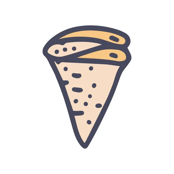 Pannenkoeken kleur vector doodle eenvoudige pictogram ontwerp — Stockvector