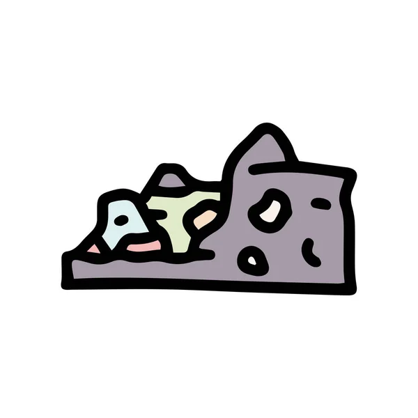 Cascading garbage dump color vector doodle simple icon — Stock Vector