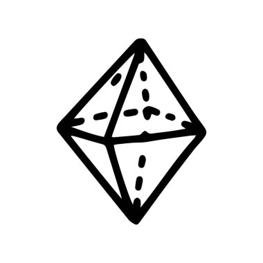 Sekizyüzlü çizgi vektör karalaması basit simge tasarımı