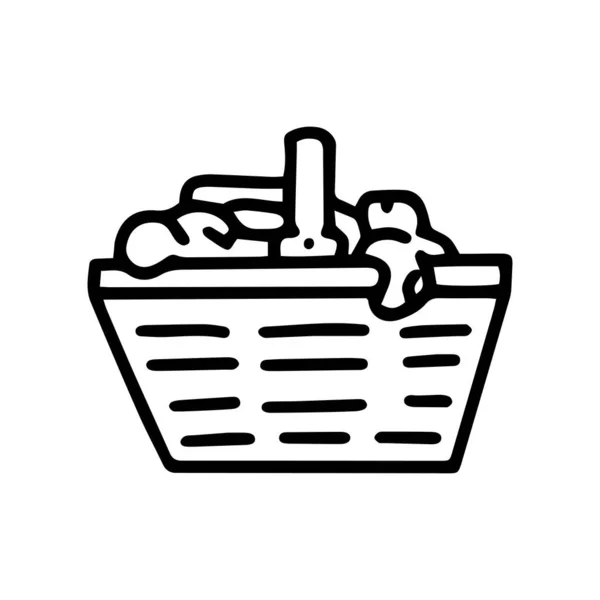 Wasmand lijn vector doodle eenvoudig pictogram — Stockvector