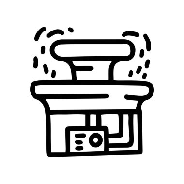 çeşme pompası ve boru hattı vektör karalama basit simgesi