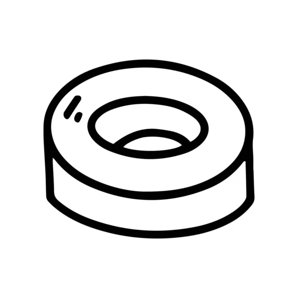 Torus line vector doodle design semplice icona — Vettoriale Stock