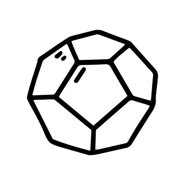 Pentagone dodécaèdre ligne vectoriel doodle icône simple — Image vectorielle