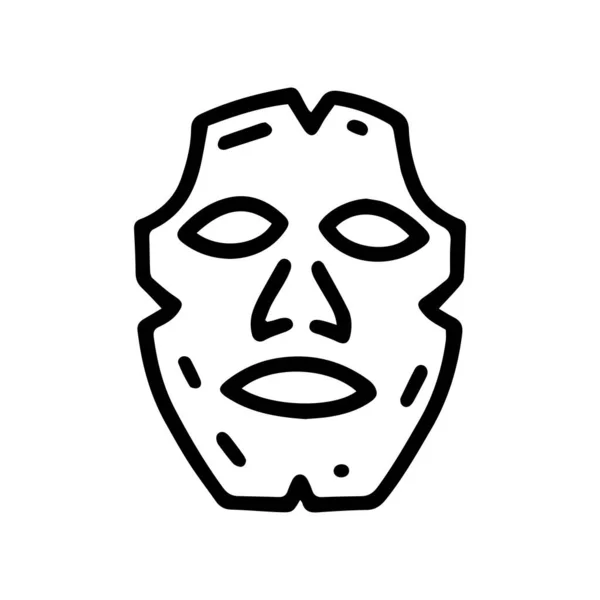 Facial sheet mask line vector doodle simple icon — Stock Vector