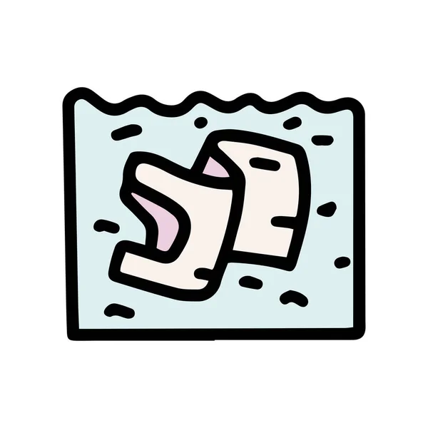 Sacchetto di plastica in acquerello vettoriale doodle semplice icona — Vettoriale Stock