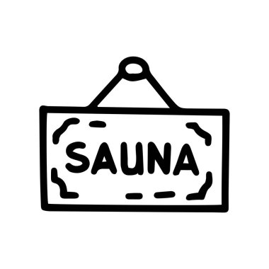 sauna tabela çizgisi vektör karalaması basit simge
