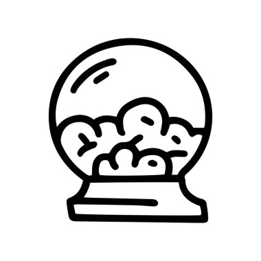 Crystal ball with smoke line vector doodle simple icon vector Crystal ball with smoke line vector doodle simple icon vector