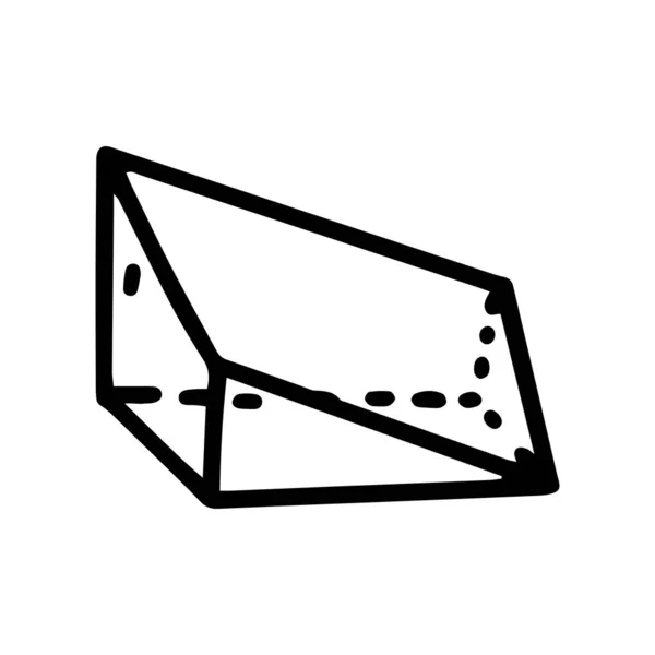 Keil Prisma Linie Vektor Doodle einfaches Symbol — Stockvektor