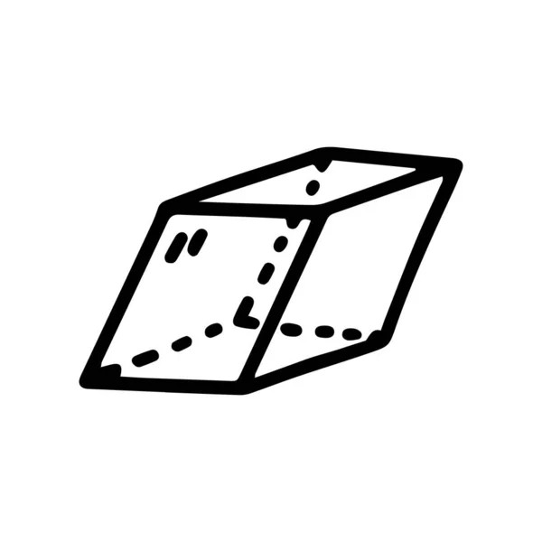 Linea cuboide vettore doodle design semplice icona — Vettoriale Stock