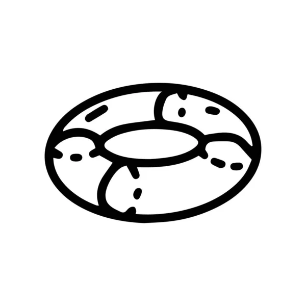 Torus Line Vector Doodle einfaches Icon Design — Stockvektor