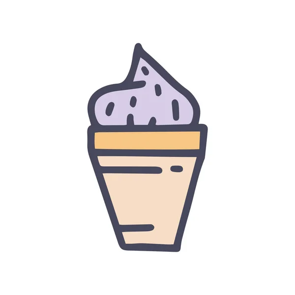 Ice cream color vector doodle simple icon — Stock Vector