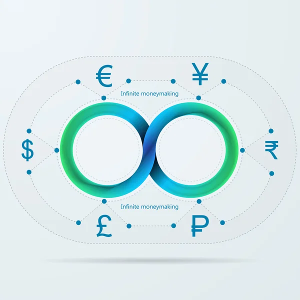 벡터 infographic mobius 스트라이프 무한 영리에 대 한 — 스톡 벡터