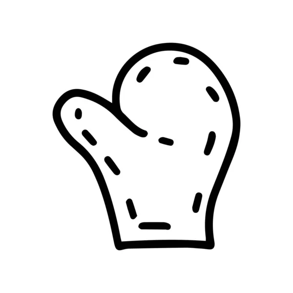 Sauna mitten linea vettore doodle semplice icona — Vettoriale Stock