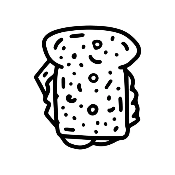 Sandwich line wektor doodle prosty projekt ikony — Wektor stockowy