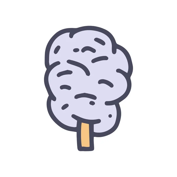 Algodón caramelo color vector garabato icono simple — Archivo Imágenes Vectoriales