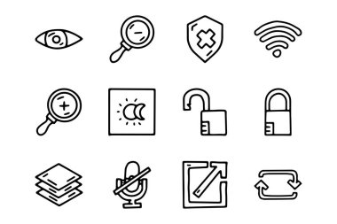 Eylemsizlik çizgisi çizimi basit simge seti