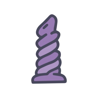 ribbed dildo color vector doodle simple icon