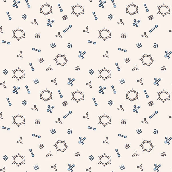 Modèle de bactéries vecteur de couleur doodle motif simple sans couture — Image vectorielle
