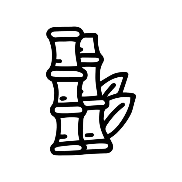 Linea di bambù vettore doodle design semplice icona — Vettoriale Stock